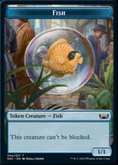 Clue // Fish Double-Sided Token [Streets of New Capenna Commander Tokens] | Gear Gaming Fayetteville