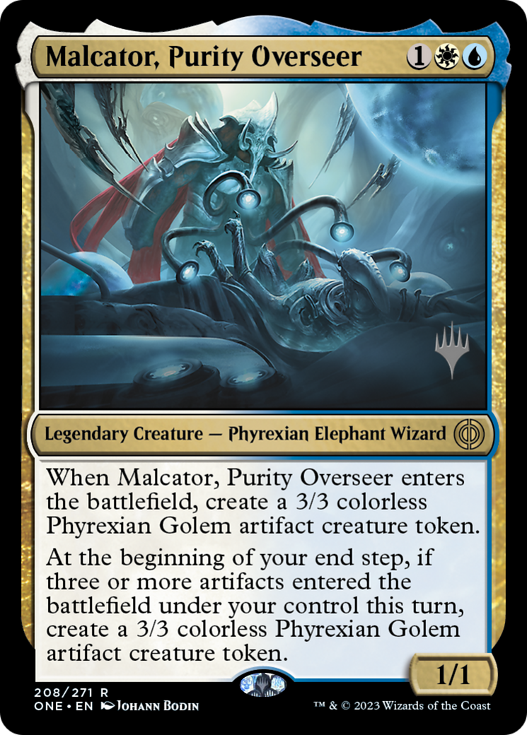 Malcator, Purity Overseer (Promo Pack) [Phyrexia: All Will Be One Promos] | Gear Gaming Fayetteville