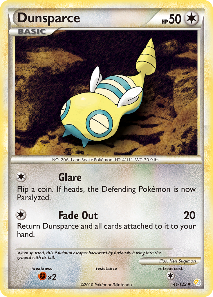 Dunsparce (41/123) [HeartGold & SoulSilver: Base Set] | Gear Gaming Fayetteville