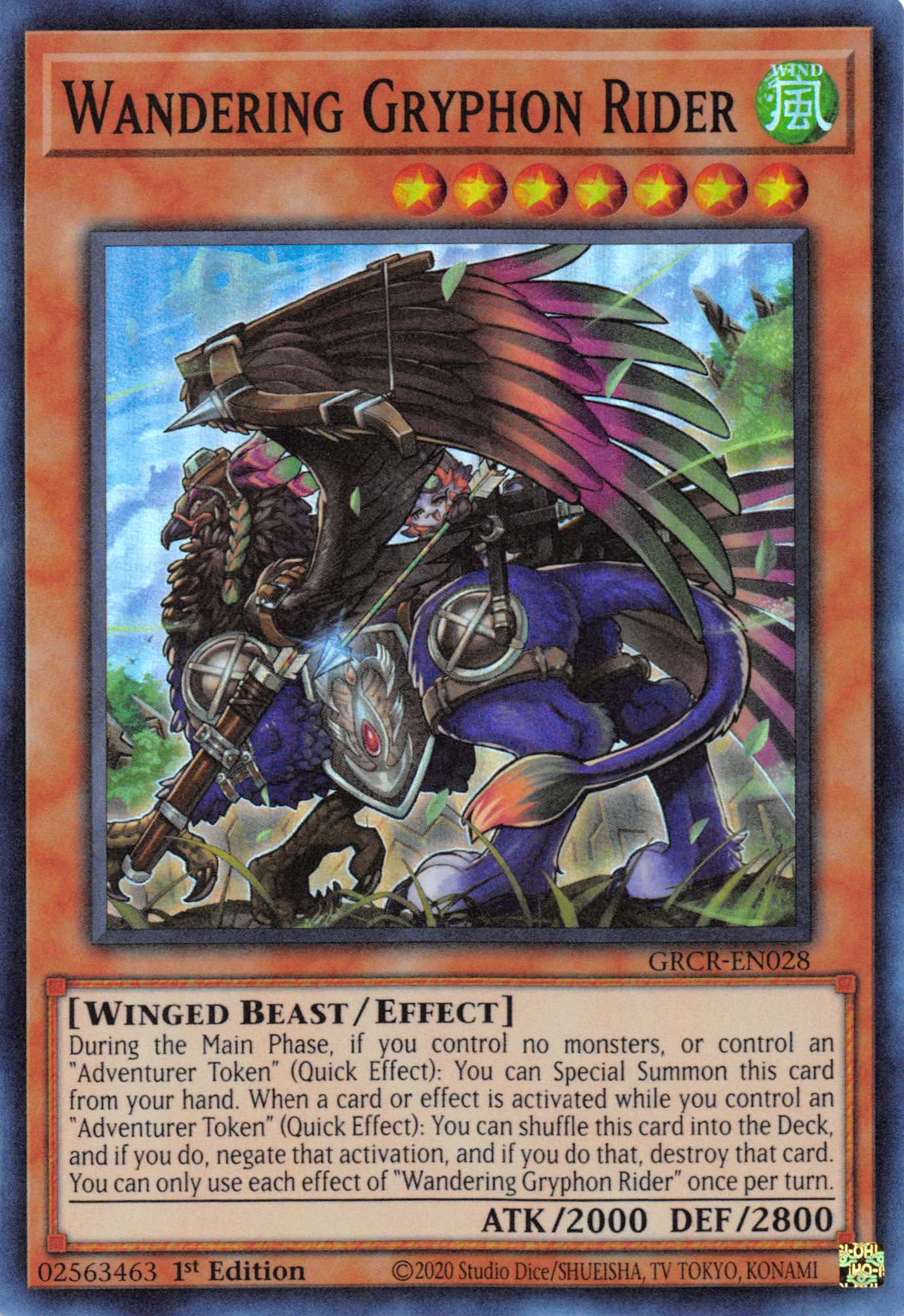 Wandering Gryphon Rider [GRCR-EN028] Super Rare | Gear Gaming Fayetteville