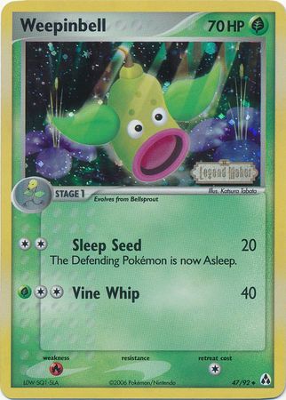 Weepinbell (47/92) (Stamped) [EX: Legend Maker] | Gear Gaming Fayetteville