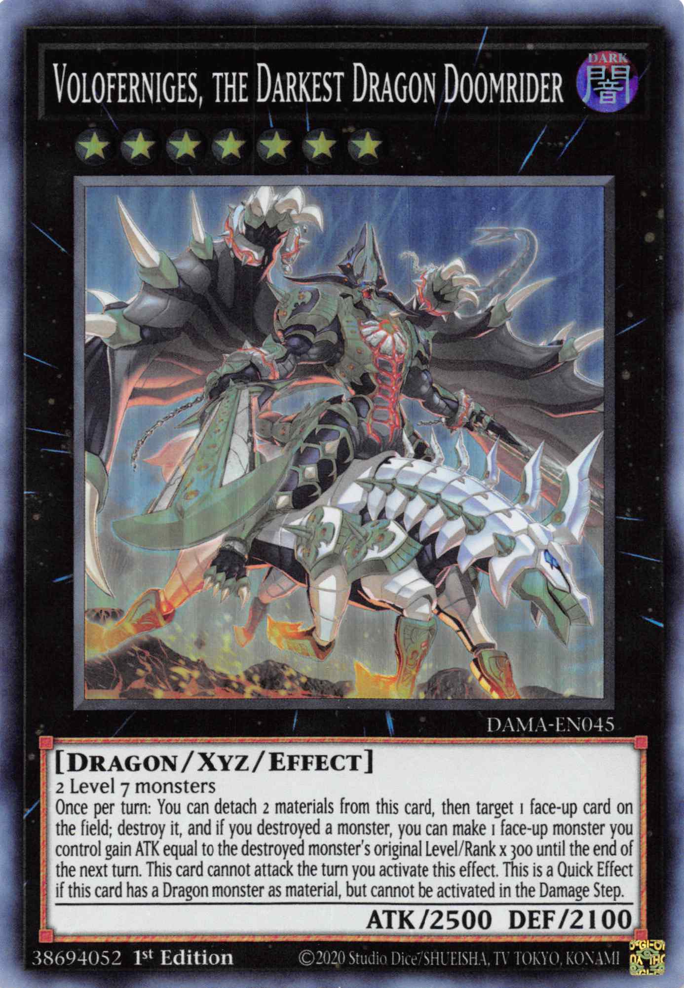 Voloferniges, the Darkest Dragon Doomrider [DAMA-EN045] Super Rare | Gear Gaming Fayetteville