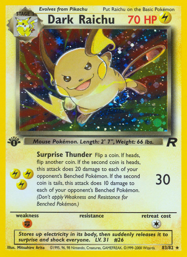 Dark Raichu (83/82) [Team Rocket 1st Edition] | Gear Gaming Fayetteville