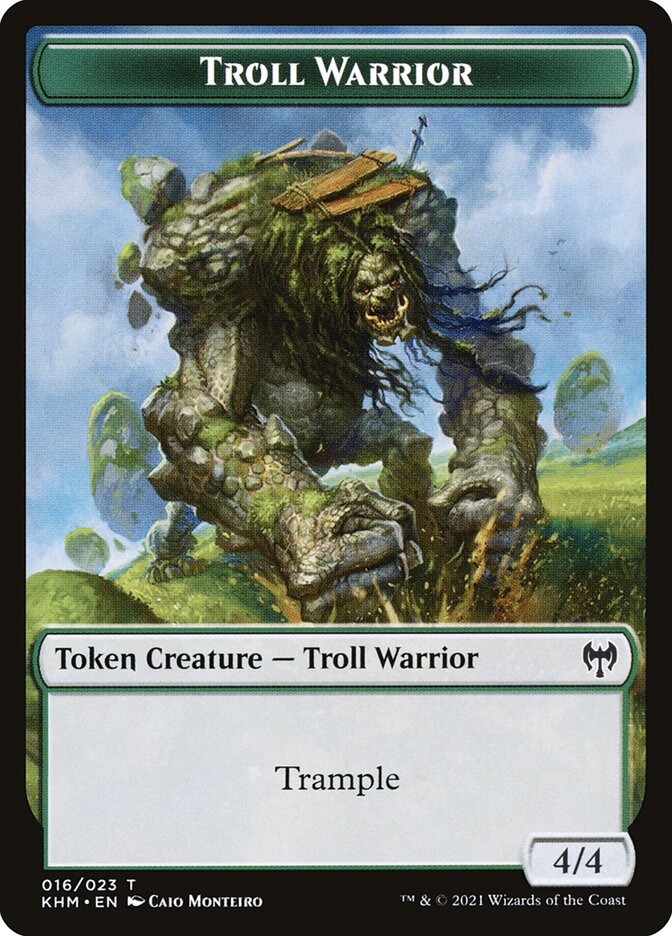 Human Warrior // Troll Warrior Double-Sided Token [Kaldheim Tokens] | Gear Gaming Fayetteville