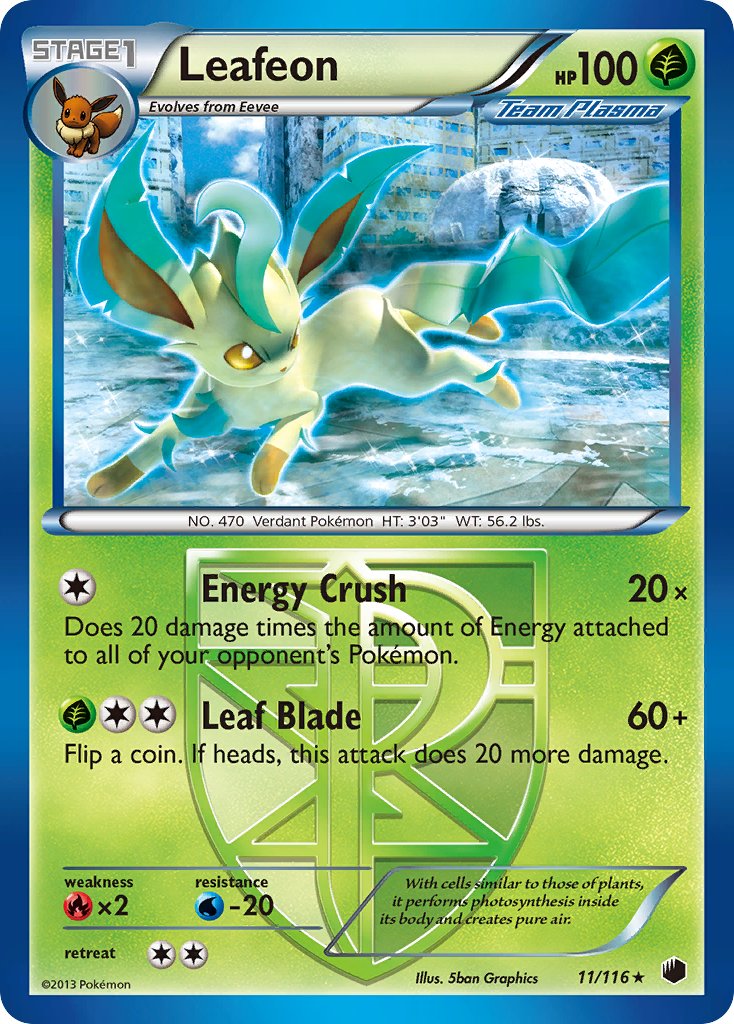 Leafeon (11/116) (Theme Deck Exclusive) [Black & White: Plasma Freeze] | Gear Gaming Fayetteville