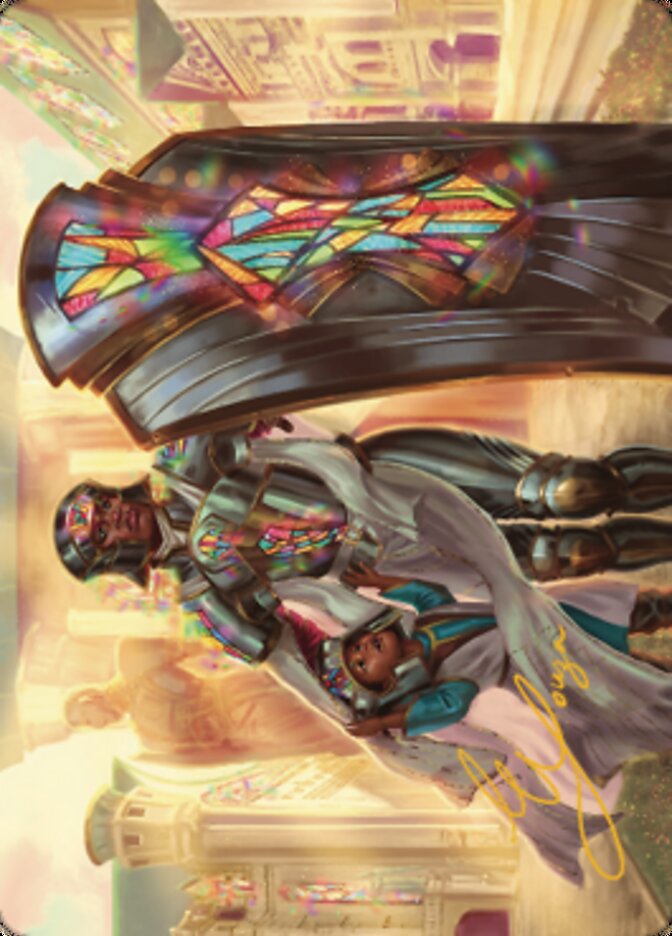 Guardian of New Benalia Art Card (Gold-Stamped Signature) [Dominaria United Art Series] | Gear Gaming Fayetteville