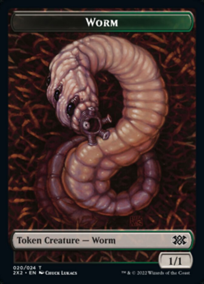 Worm // Soldier Double-Sided Token [Double Masters 2022 Tokens] | Gear Gaming Fayetteville