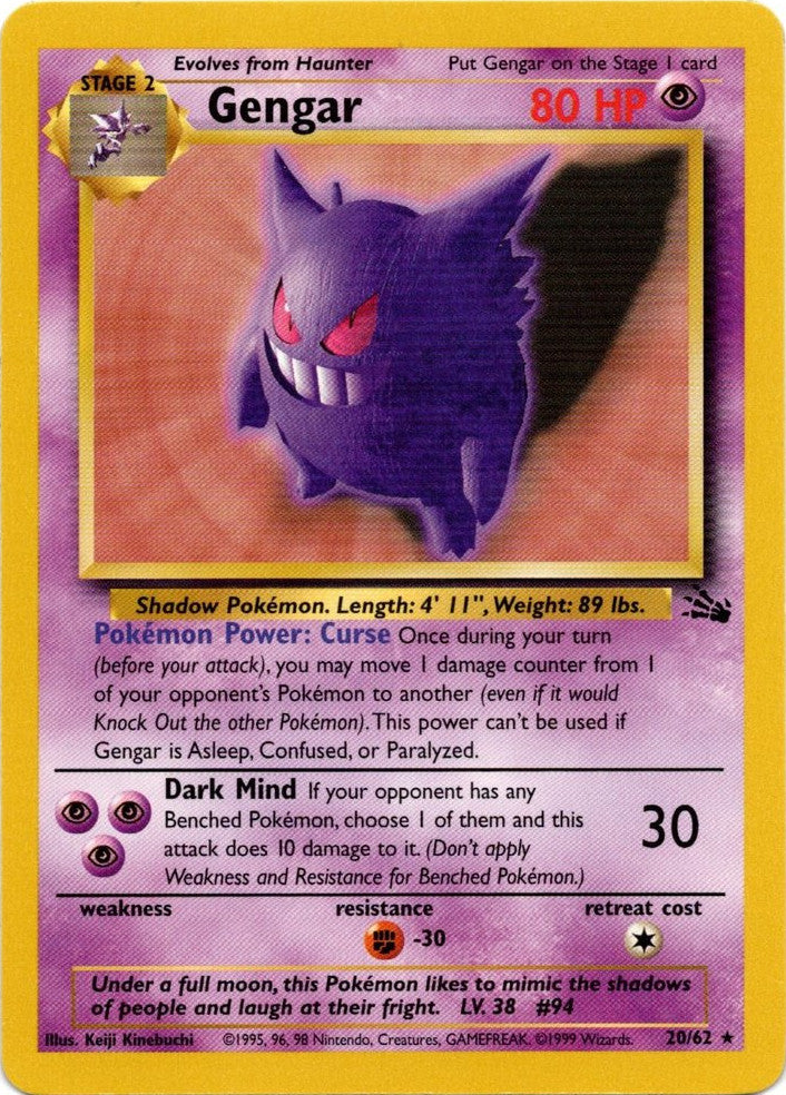 Gengar (20/62) [Fossil Unlimited] | Gear Gaming Fayetteville