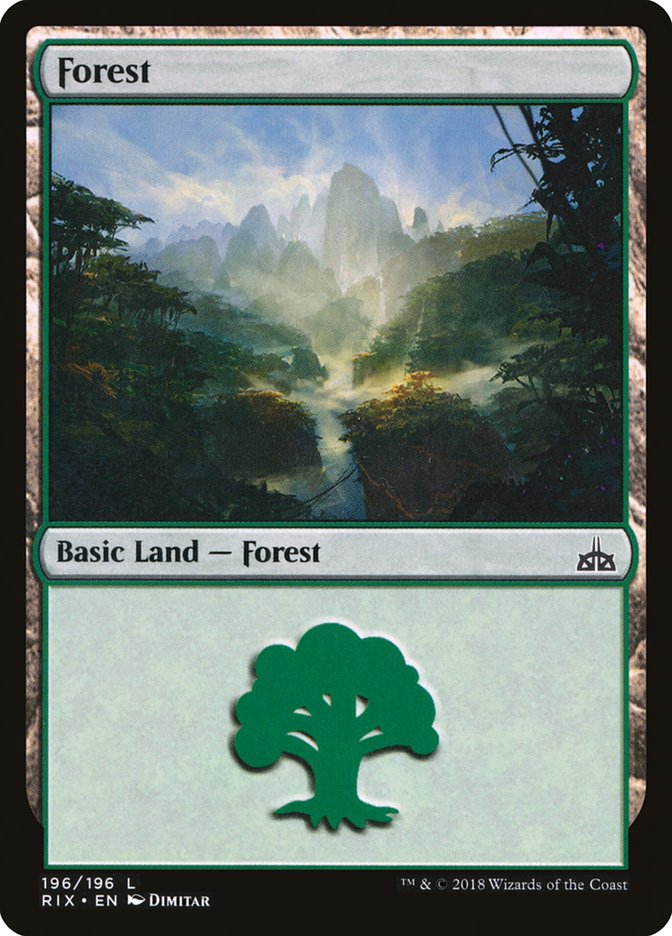 Forest (196) [Rivals of Ixalan] | Gear Gaming Fayetteville