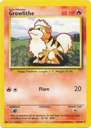 Growlithe (28/102) [Base Set Unlimited] | Gear Gaming Fayetteville