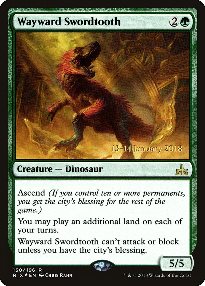Wayward Swordtooth [Rivals of Ixalan Prerelease Promos] | Gear Gaming Fayetteville