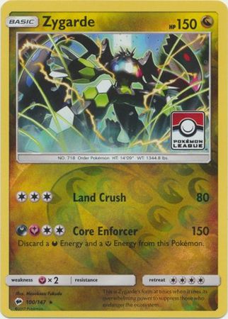 Zygarde (100/147) (League Promo) [Sun & Moon: Burning Shadows] | Gear Gaming Fayetteville