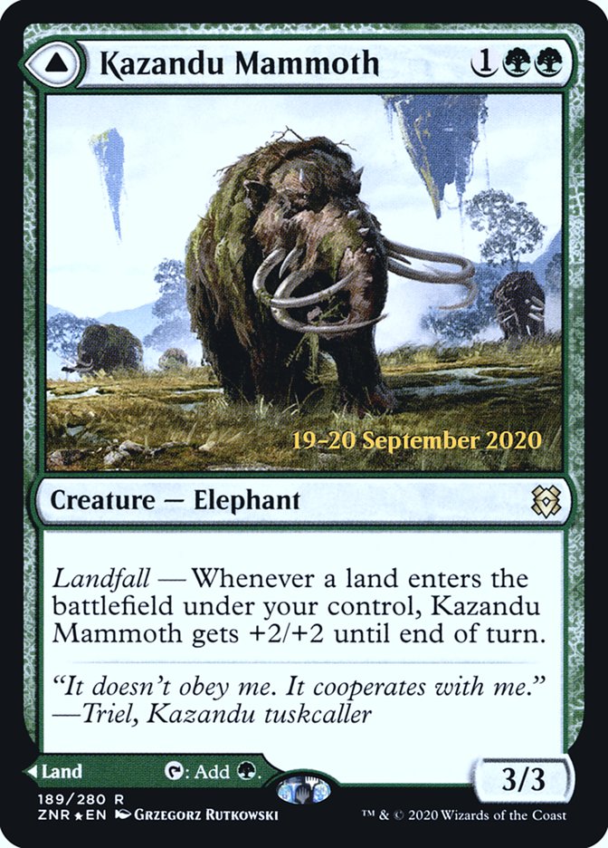 Kazandu Mammoth // Kazandu Valley [Zendikar Rising Prerelease Promos] | Gear Gaming Fayetteville