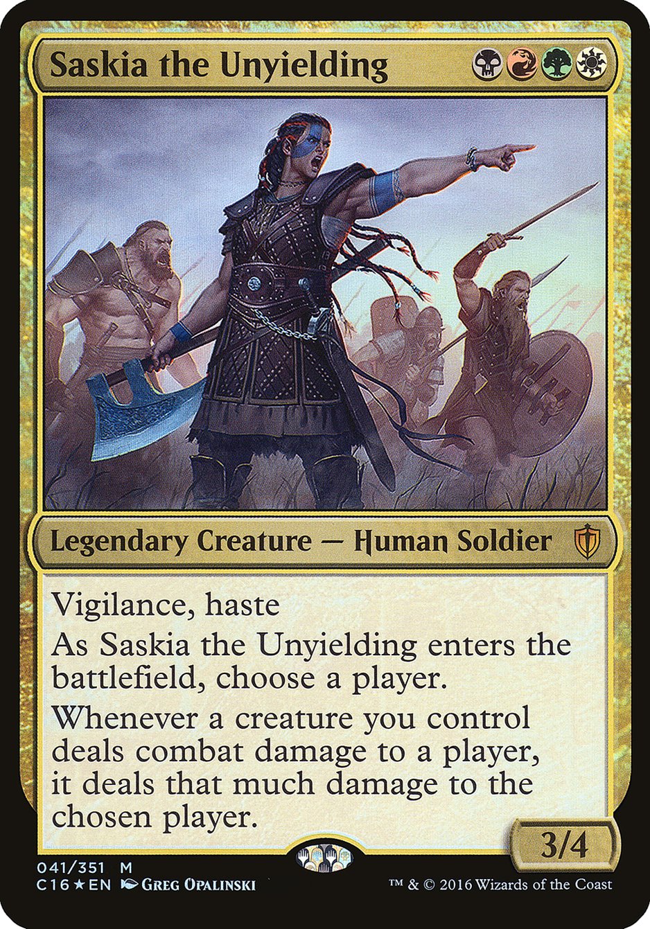 Saskia the Unyielding (Oversized) [Commander 2016 Oversized] | Gear Gaming Fayetteville