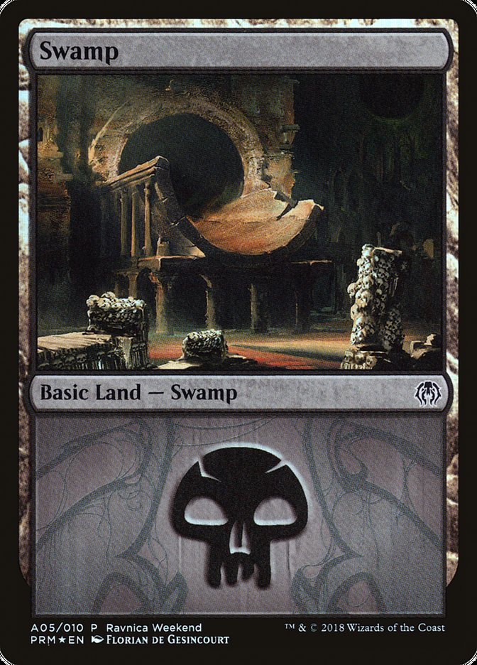 Swamp (A05) [Ravnica Allegiance Ravnica Weekend] | Gear Gaming Fayetteville