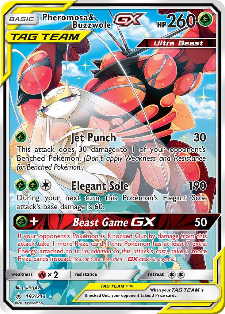 Pheromosa & Buzzwole GX (192/214) [Sun & Moon: Unbroken Bonds] | Gear Gaming Fayetteville