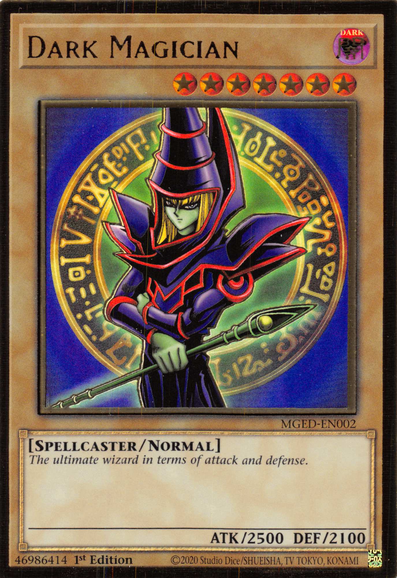 Dark Magician (Alternate Art) [MGED-EN002] Gold Rare | Gear Gaming Fayetteville