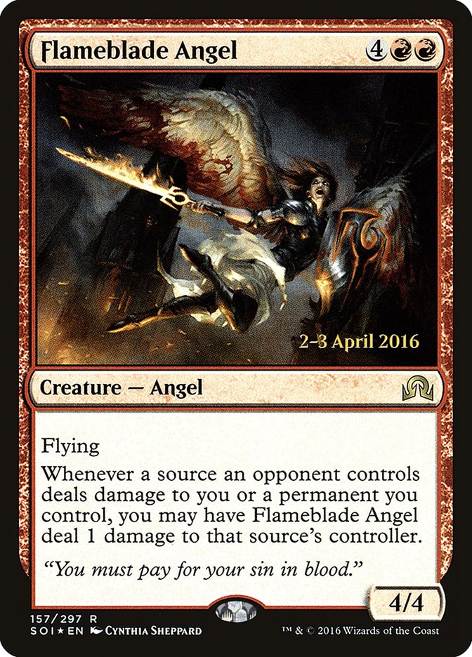 Flameblade Angel [Shadows over Innistrad Prerelease Promos] | Gear Gaming Fayetteville