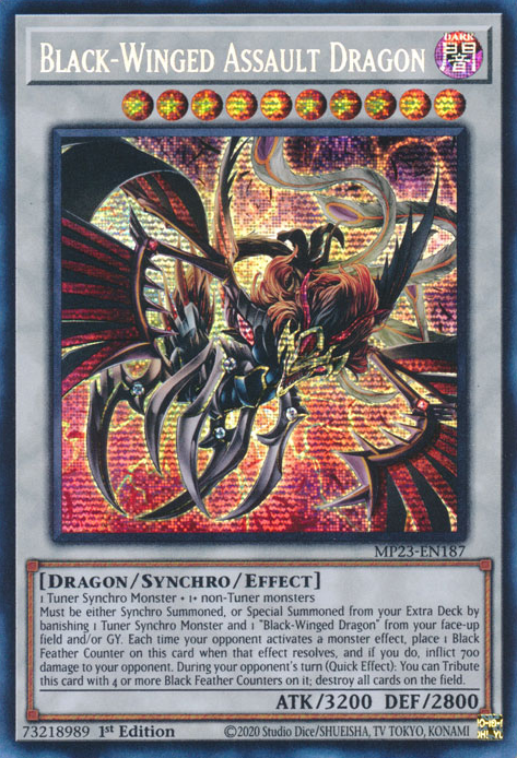 Black-Winged Assault Dragon [MP23-EN187] Prismatic Secret Rare | Gear Gaming Fayetteville