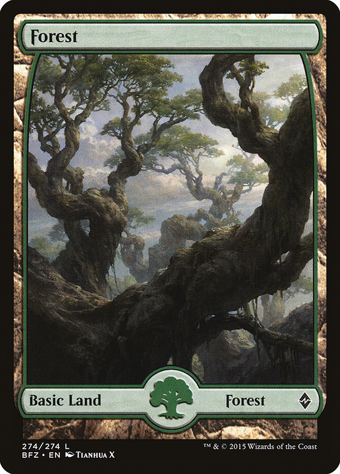 Forest (274) (Full Art) [Battle for Zendikar] | Gear Gaming Fayetteville