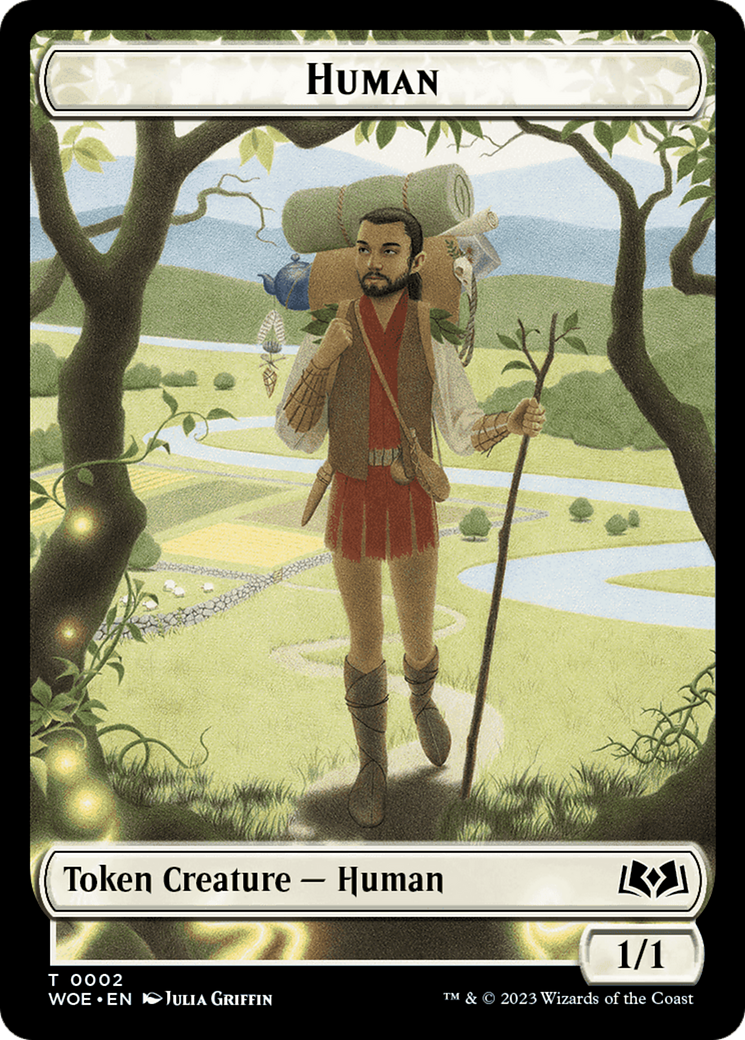 Human // Food (0013) Double-Sided Token [Wilds of Eldraine Tokens] | Gear Gaming Fayetteville