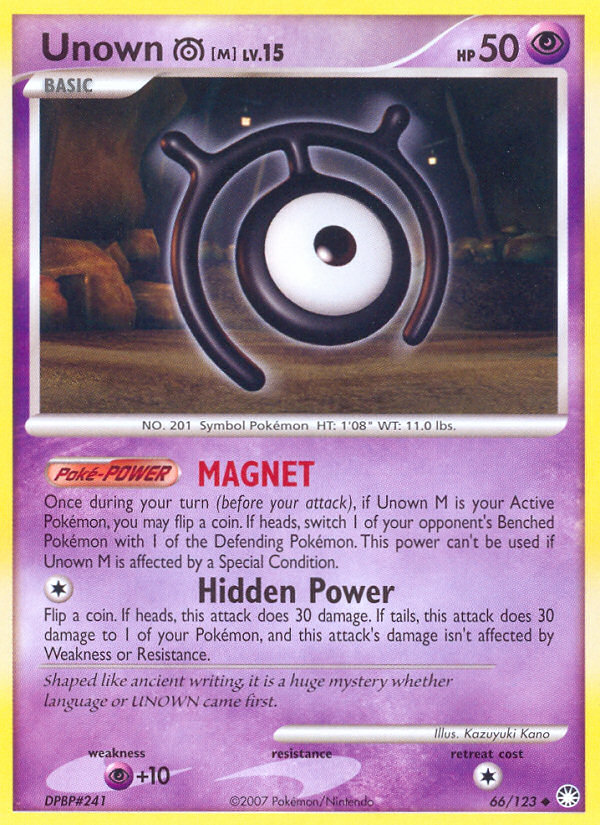 Unown M (66/123) [Diamond & Pearl: Mysterious Treasures] | Gear Gaming Fayetteville