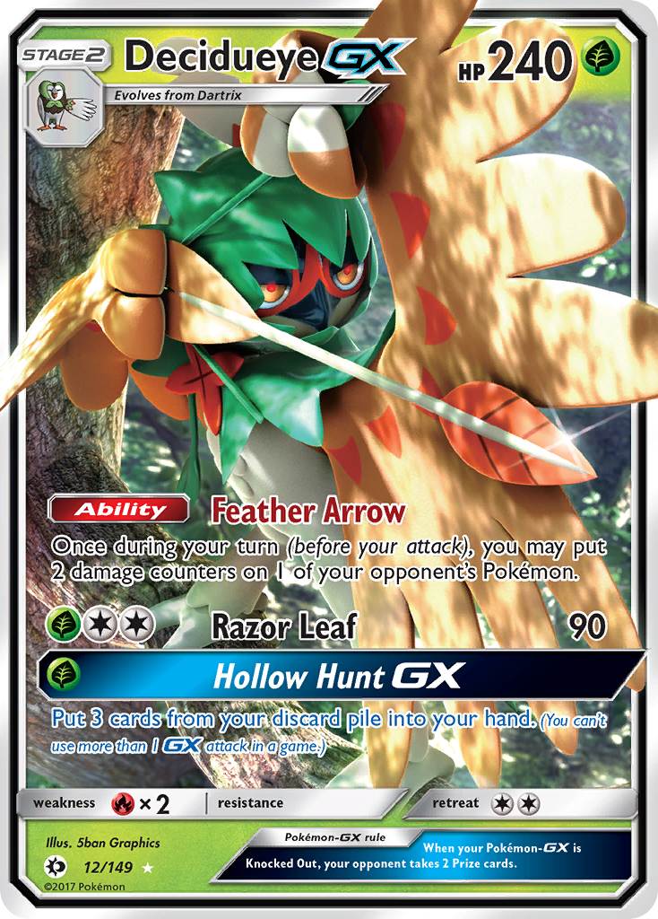 Decidueye GX (12/149) [Sun & Moon: Base Set] | Gear Gaming Fayetteville