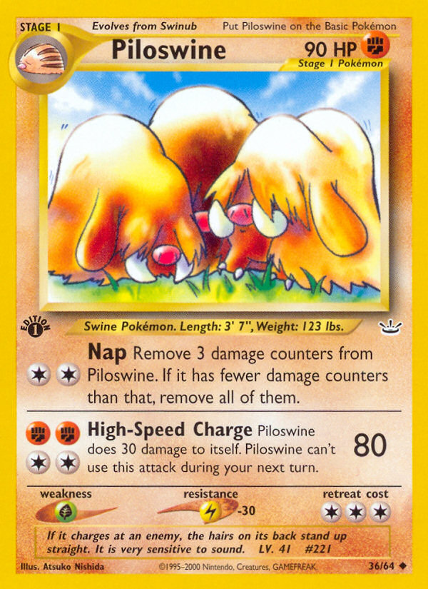 Piloswine (36/64) [Neo Revelation 1st Edition] | Gear Gaming Fayetteville