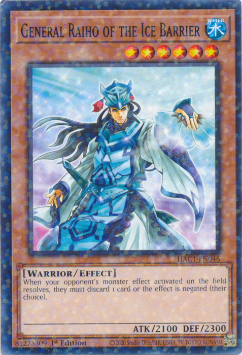 General Raiho of the Ice Barrier (Duel Terminal) [HAC1-EN046] Common | Gear Gaming Fayetteville