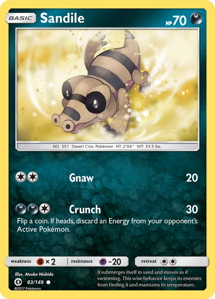 Sandile (83/149) [Sun & Moon: Base Set] | Gear Gaming Fayetteville