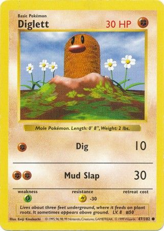 Diglett (47/102) [Base Set Shadowless Unlimited] | Gear Gaming Fayetteville