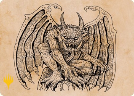 Cloister Gargoyle (Showcase) Art Card (Gold-Stamped Signature) [Dungeons & Dragons: Adventures in the Forgotten Realms Art Series] | Gear Gaming Fayetteville