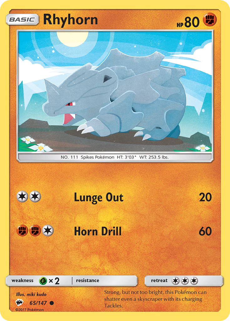 Rhyhorn (65/147) [Sun & Moon: Burning Shadows] | Gear Gaming Fayetteville