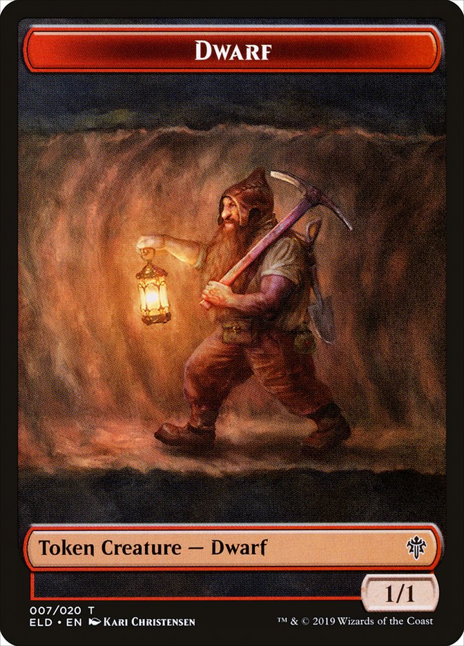 Dwarf Token [Throne of Eldraine Tokens] | Gear Gaming Fayetteville