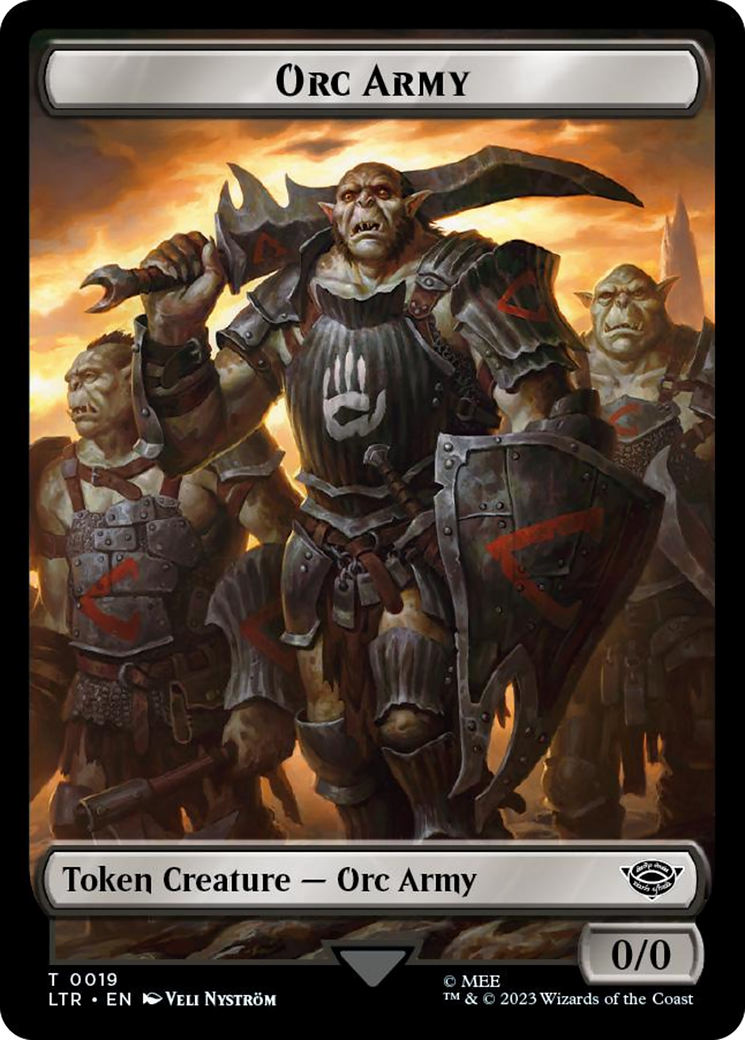 Orc Army (0019) // Food (0022) Double-Sided Token (Surge Foil) [The Lord of the Rings: Tales of Middle-Earth Tokens] | Gear Gaming Fayetteville