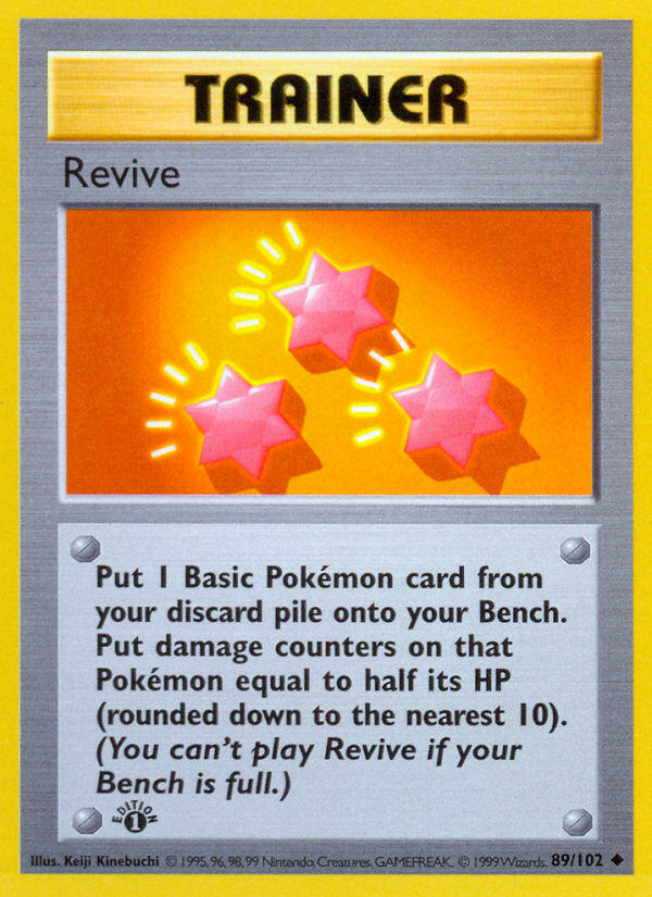 Revive (89/102) (Shadowless) [Base Set 1st Edition] | Gear Gaming Fayetteville