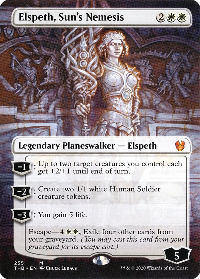 Elspeth, Sun's Nemesis (Borderless) [Theros Beyond Death] | Gear Gaming Fayetteville