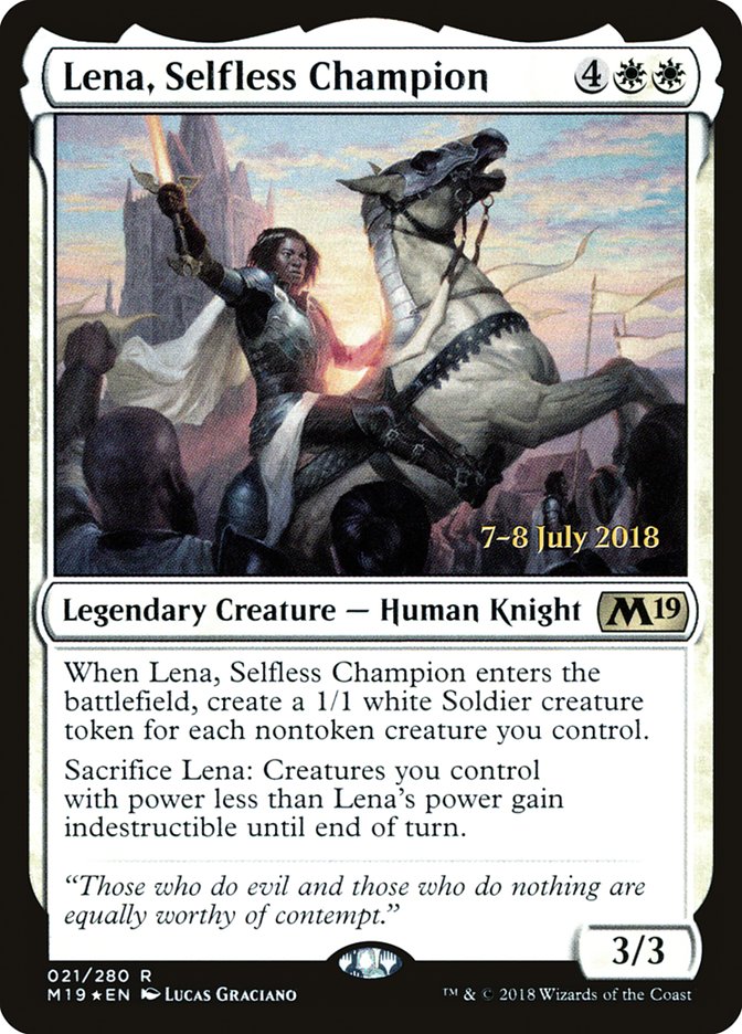 Lena, Selfless Champion [Core Set 2019 Prerelease Promos] | Gear Gaming Fayetteville