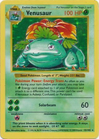 Venusaur (15/102) [Base Set Shadowless Unlimited] | Gear Gaming Fayetteville