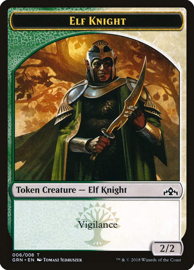 Elf Knight Token [Guilds of Ravnica Tokens] | Gear Gaming Fayetteville