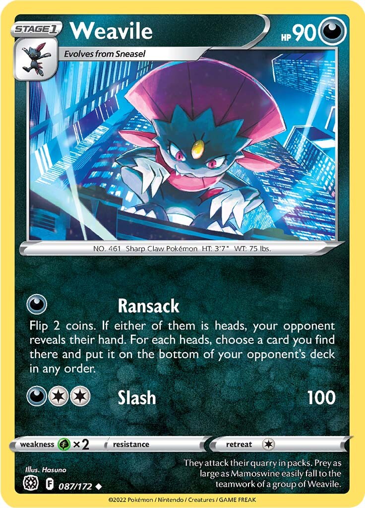 Weavile (087/172) [Sword & Shield: Brilliant Stars] | Gear Gaming Fayetteville