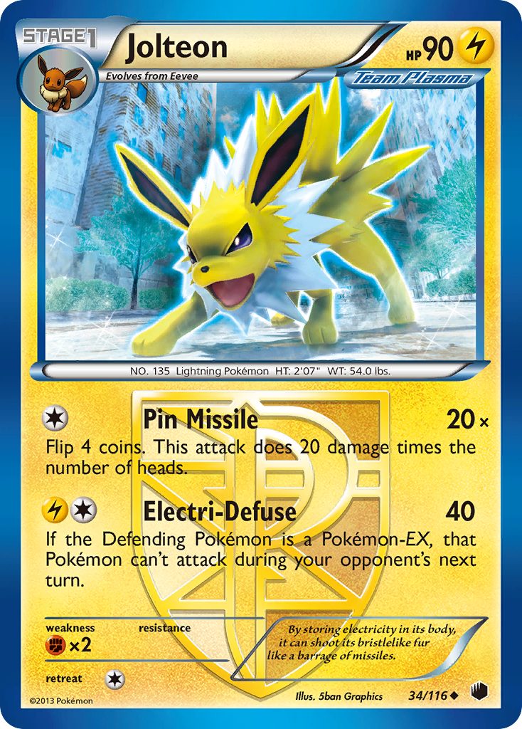 Jolteon (34/116) [Black & White: Plasma Freeze] | Gear Gaming Fayetteville