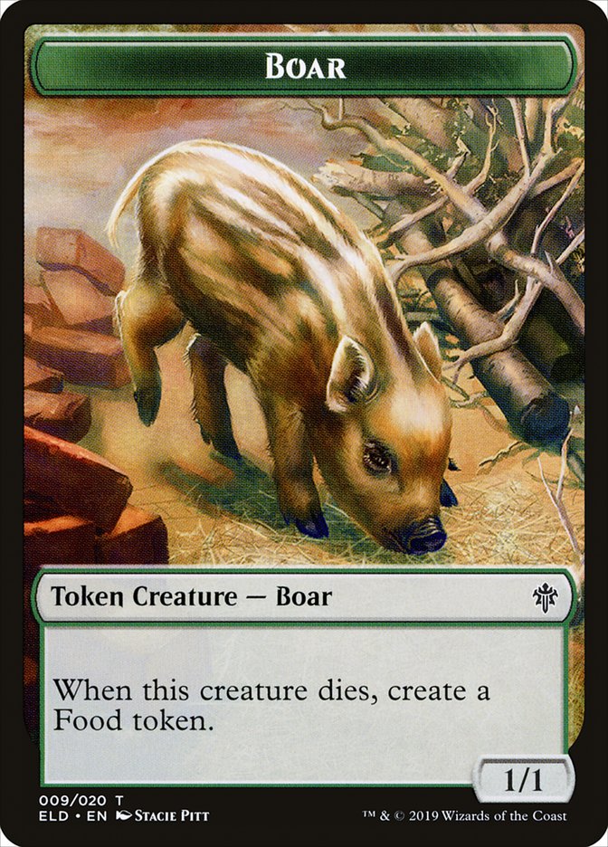 Boar Token [Throne of Eldraine Tokens] | Gear Gaming Fayetteville