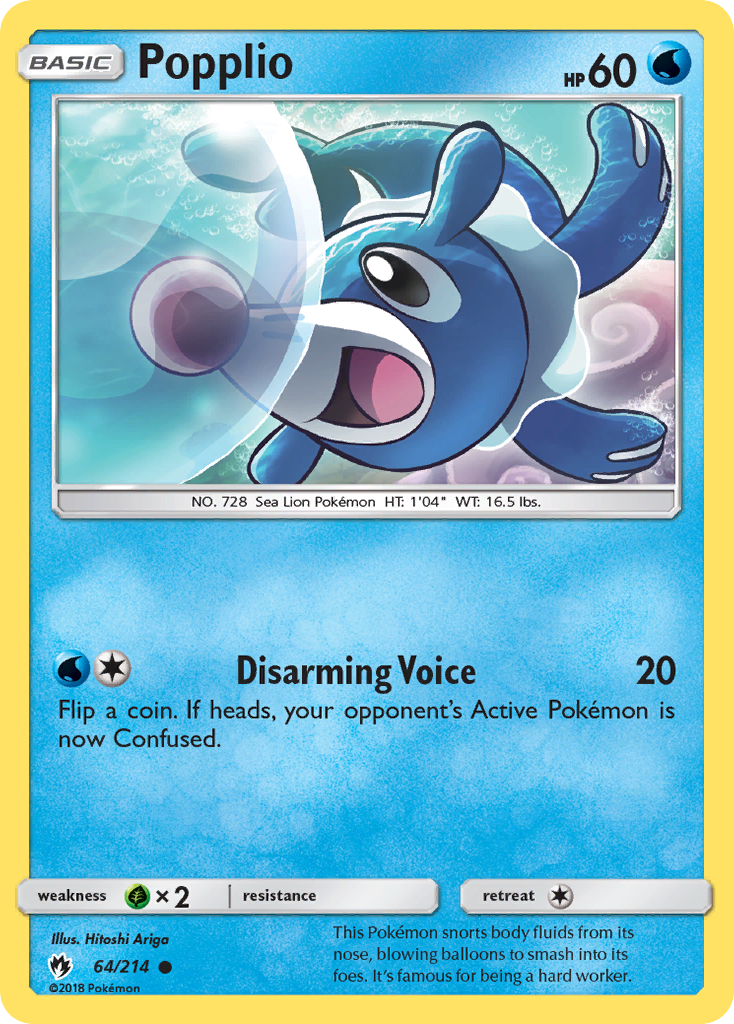 Popplio (64/214) [Sun & Moon: Lost Thunder] | Gear Gaming Fayetteville