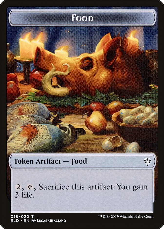 Goat // Food (18) Double-Sided Token [Throne of Eldraine Tokens] | Gear Gaming Fayetteville