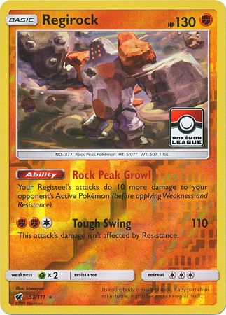 Regirock (53/111) (League Promo) [Sun & Moon: Crimson Invasion] | Gear Gaming Fayetteville