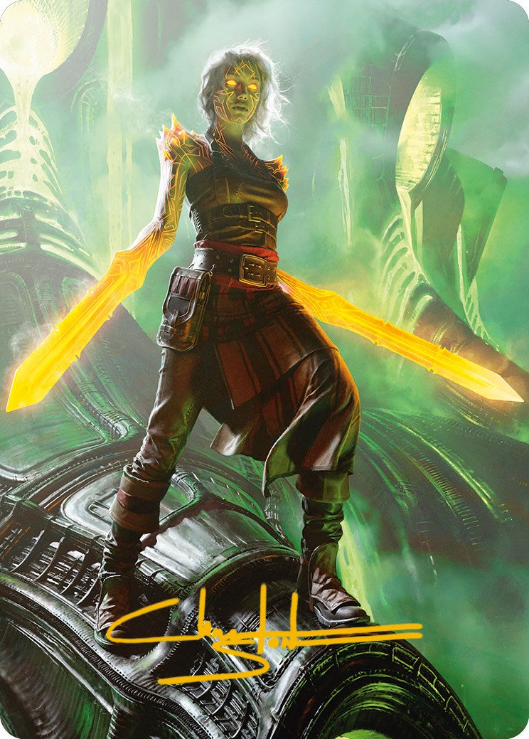 Nahiri, the Unforgiving Art Card (Gold-Stamped Signature) [Phyrexia: All Will Be One Art Series] | Gear Gaming Fayetteville