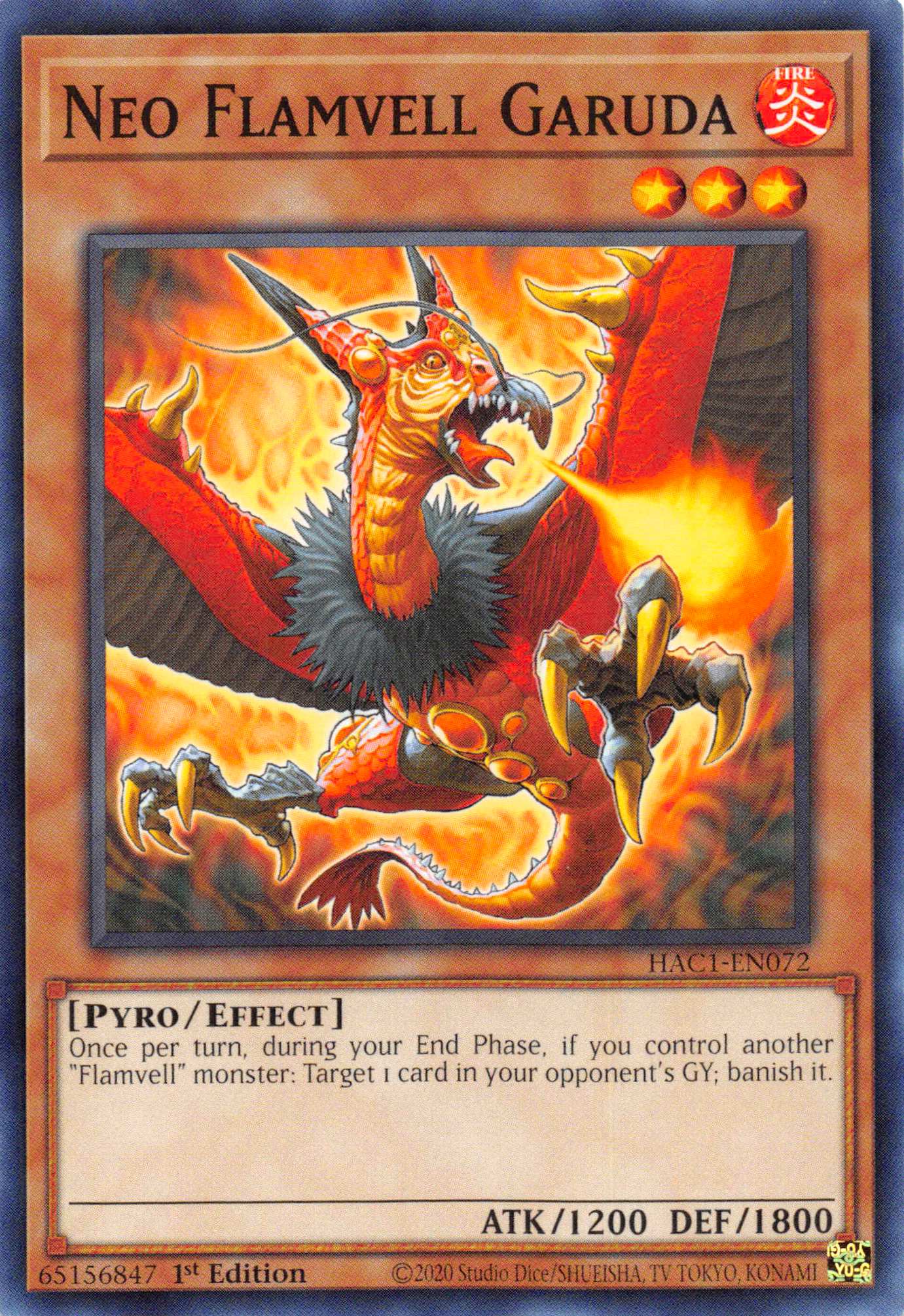Neo Flamvell Garuda (Duel Terminal) [HAC1-EN072] Parallel Rare | Gear Gaming Fayetteville