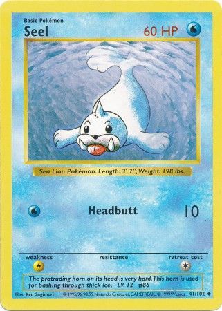 Seel (41/102) [Base Set Shadowless Unlimited] | Gear Gaming Fayetteville