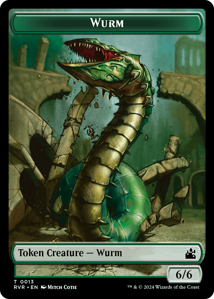 Spirit (0018) // Wurm Double-Sided Token [Ravnica Remastered Tokens] | Gear Gaming Fayetteville